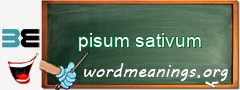 WordMeaning blackboard for pisum sativum